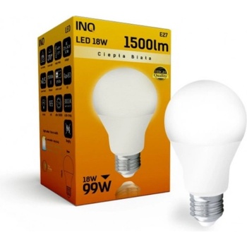 INQ LED žárovka E27 18W A70 teplá bílá
