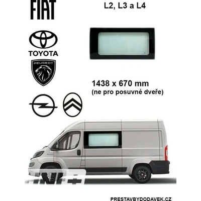 Boční levé pevné okno L2, L3 a L4 | Citroen Jumper / Peugeot Boxer / Fiat Ducato / Opel Movano