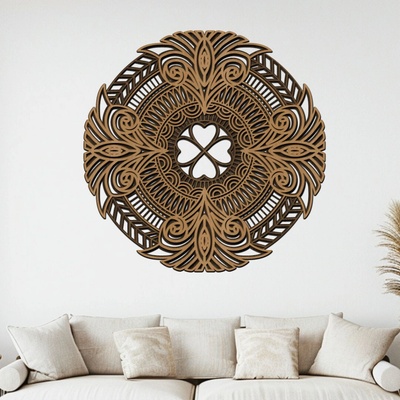 dřevo života 3 vrstvá mandala PRAMEN ŽIVOTA Zvolte rozměr šxv (cm): 40x40, Zvolte barvu dekoru: Dub sunoma-Ořech-Wenge