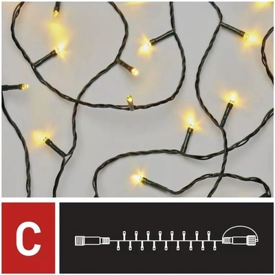 Anděl Přerov Osvětlení vánoční nadstavitelný řetěz 5m-50 LED teplá bílá+ 5 cm přívodní kabel