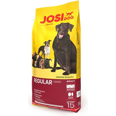 Josera Josidog Regular - Пълноценна суха храна за израснали кучета с нормална и повишена енергийна потребност с пилешко месо, 15 кг