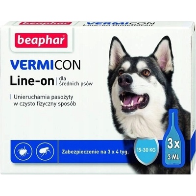 Beaphar Vermicon Line-On Dog M Kvapky proti blchám a kliešťom pre stredné psy 3x3 ml