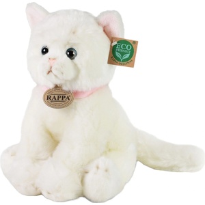 Rappa Плюшена играчка Rappa Еко приятели - Бяла котка, седяща, 25 cm (211056) - baby
