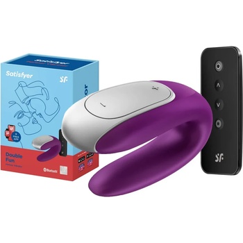 Вибратор за двойки с дистанционно и смартфон контрол - Double Fun Violet (SATISFY251)