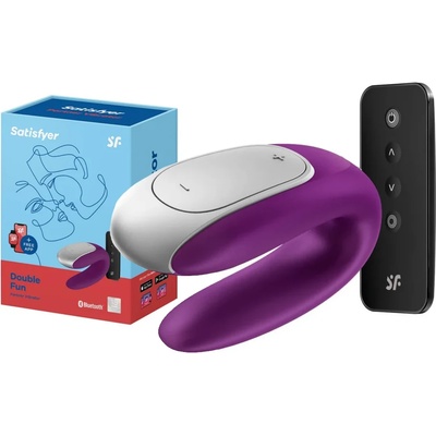 Вибратор за двойки с дистанционно и смартфон контрол - Double Fun Violet (SATISFY251)