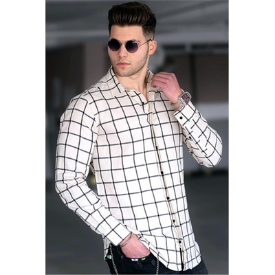 Madmext Мъжка риза 4938 - Бяла 292909 (292909_Бежов)