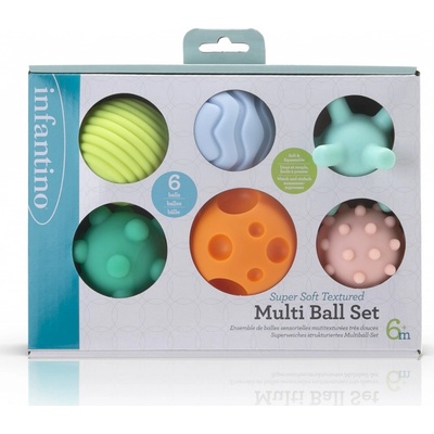 Infantino Míčky s texturami Super Soft 6 ks
