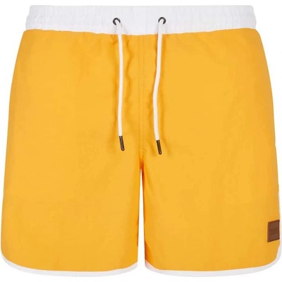 Urban Classics Бански гащета Urban classics Retro swimming shorts - Yellow (White / Magic Mango)