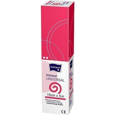 Matopat Elastický obväz Matopat UNIVERSAL so svorkou na rany a zranenia 15 cm x 5 m 1 ks Kartónová krabica