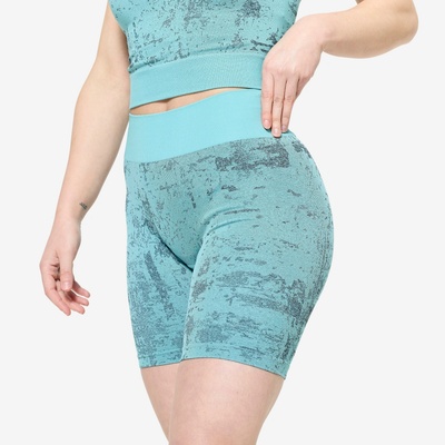 Domyos dámske šortky na fitness modré vzorované