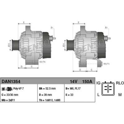 Alternátor DENSO DAN1354