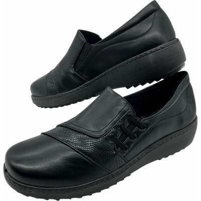 Dámské nadměrné mokasíny s jemným zateplením černé