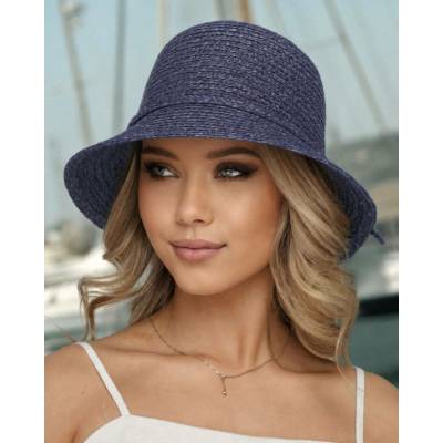 Krumlovanka dámský letní nemačkavý slamák Cloche melange Paile natural P-12528 béžová
