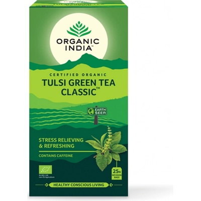 Organic India Tulsi so zeleným čajom Bio 25 sáčkov