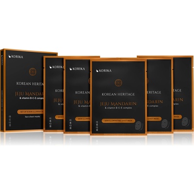 KORIKA Korean Heritage Súprava rozjasňujúcich plátienkových masiek 5 x 25 g