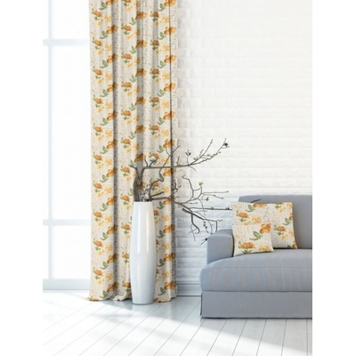 Záves dekoračná alebo látka, New York Vintage ruža, oranžová, 150 cm 150 cm