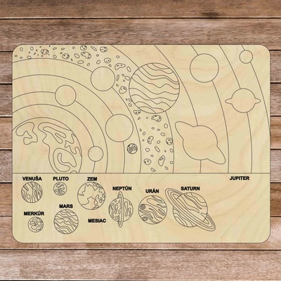 Sentop H022 Drevené montessori puzzle - Slnečná sústava 10 dielikov