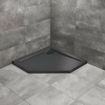 Radaway Петоъгълно душ корито Radaway Doros PT Stone 100x100 см, черен акрил (SDRPT1010-01-54S)