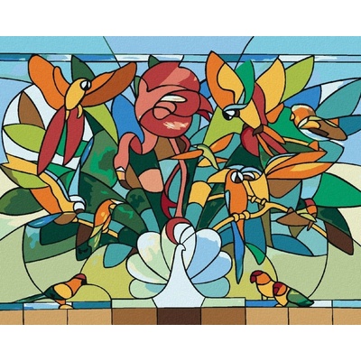 zuty Malování Podle Čísel Mozaika Ptáci D. Rusty Rust 80 x 100 Cm Plátno