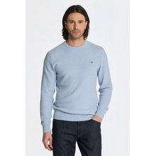 Gant svetr MICRO COTTON TEXTURE C-NECK modrá