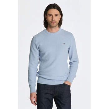 Gant svetr MICRO COTTON TEXTURE C-NECK modrá