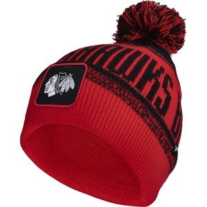 FANATICS Chicago blackhawks thrive cuffed pom beanie червено, черно uni (04cs-1224-2ae-xan)