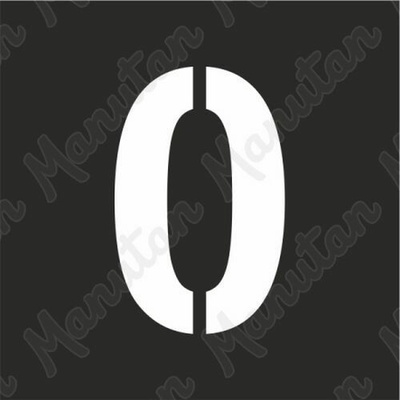 Šablona číslice 0, plast 940 x 940 x 0,5 mm výška číslice 630 mm