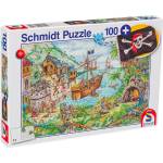 Schmidt Spiele Пъзел Schmidt от 100 части - Пиратски остров, с пиратско знаме (56330) - ozone