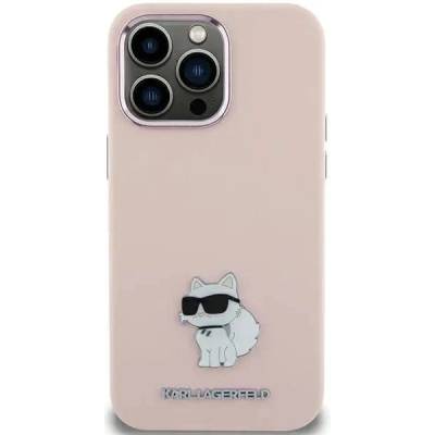 KARL LAGERFELD Кейс Karl Lagerfeld Silicone Choupette Metal Pin за iPhone 15 Plus / 14 Plus, розов