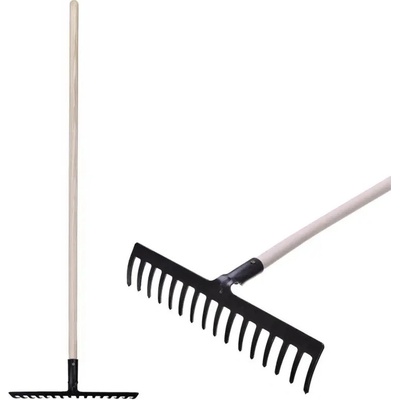 Hrable záhradne Strend Pro Premium R-606, 16 zubé, kované, drevená násada