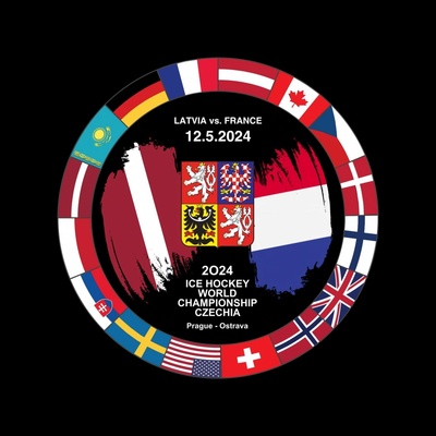 FansArena Puk Ice Hockey World Championship Czechia MS 2024 Dueling 12.5.2024 Latvia vs. France