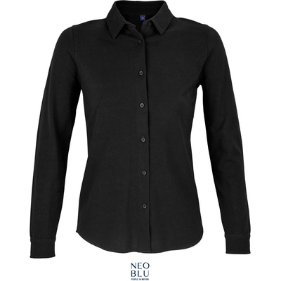 Neoblu 3791 BASILE WOMEN / Дамска риза с дълъг ръкав от пике - тъмночерна XL (243791n1104)