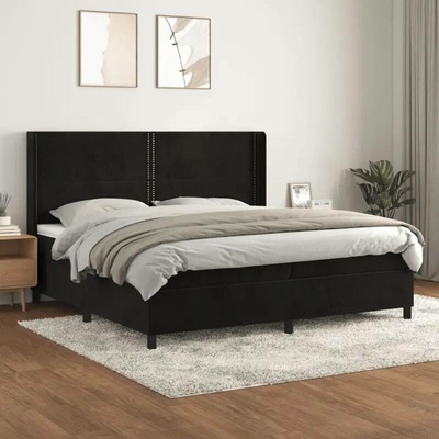 vidaXL 11461.3132641 Boxspring postel s matrací černá samet