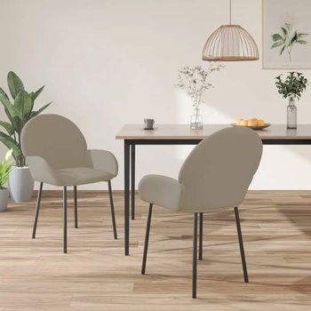 Image 1 of vidaXL Трапезни столове, 2 бр, светлосиви, кадифе (344763)