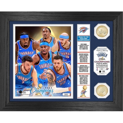 Obraz Oklahoma City Thunder NBA 2025 Champions Banner Bronze Coins