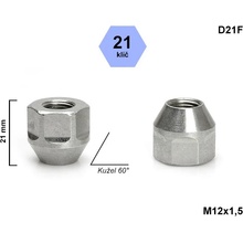 Kolová matice M12x1,5 kužel otevřená, klíč 21, D21F výška 21mm