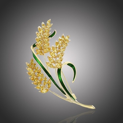 Éternelle exkluzivní brož Swarovski Elements Egidia design ječmen B2249/CO zlatá