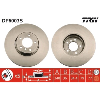 Brzdový kotúč TRW DF6003S