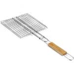 MUHLER Скара за бургери Muhler 1001836, 22х20х52 см, Неръждаема стомана, Дървена дръжка, Сребрист (1001836)