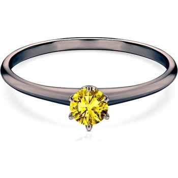 SAVICKI Годежен пръстен The Journey: черно злато, жълт диамант