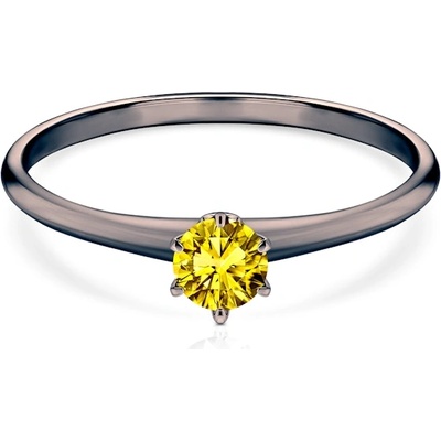 SAVICKI Годежен пръстен The Journey: черно злато, жълт диамант