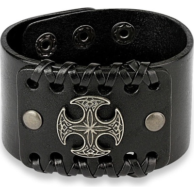 Steel Edge kožený náramek SESL0213 černá