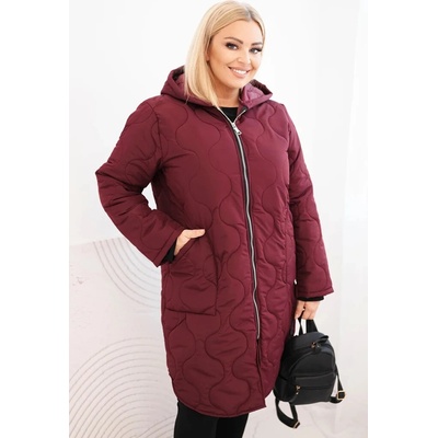 Kesi Dámska zimná bunda Plus Size s kapucňou Hnedá