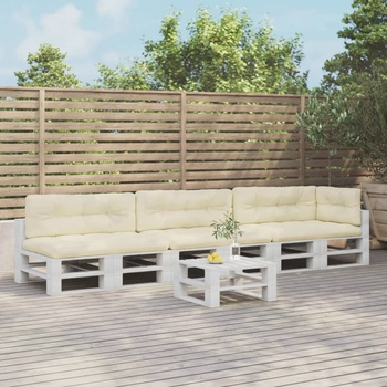 Image 1 of vidaXL Палетни възглавници, 7 бр, кремави, текстил (3217147)