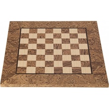 Manopoulos Ručně vyráběná šachovnice z kořenového dřeva ořechu a dubu s intarzií 50x50cm
