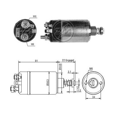 Spínač startéru Bosch 0001208203, 0331302106