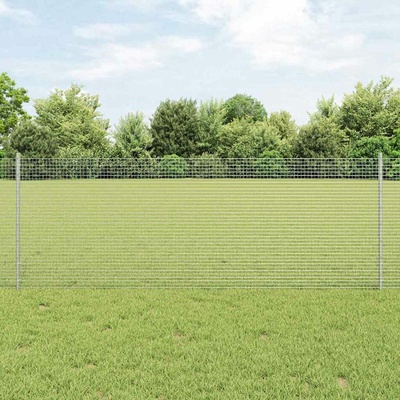 vidaXL Svařovaná drátěná plotovina s tyčkami 50 x 0,8 m Stříbrná