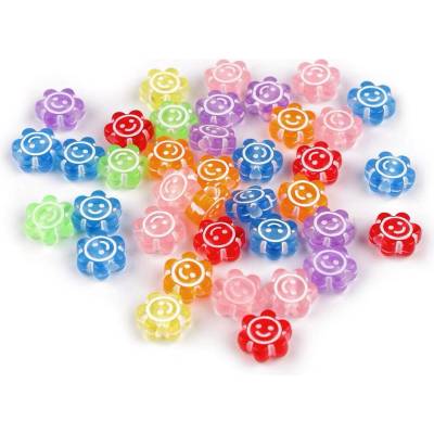 Stoklasa Plastové korálky květ Ø11 mm Balení: 10 g, Varianta: 1 mix transparent 1 mix transparent