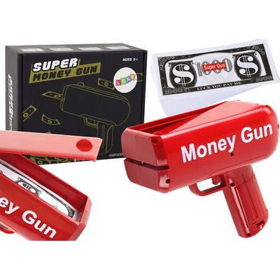mamido Střílecí pistole na peníze červená Money Gun bankovky