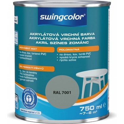 Swingcolor Farebný email 0,75 l striebrošedá